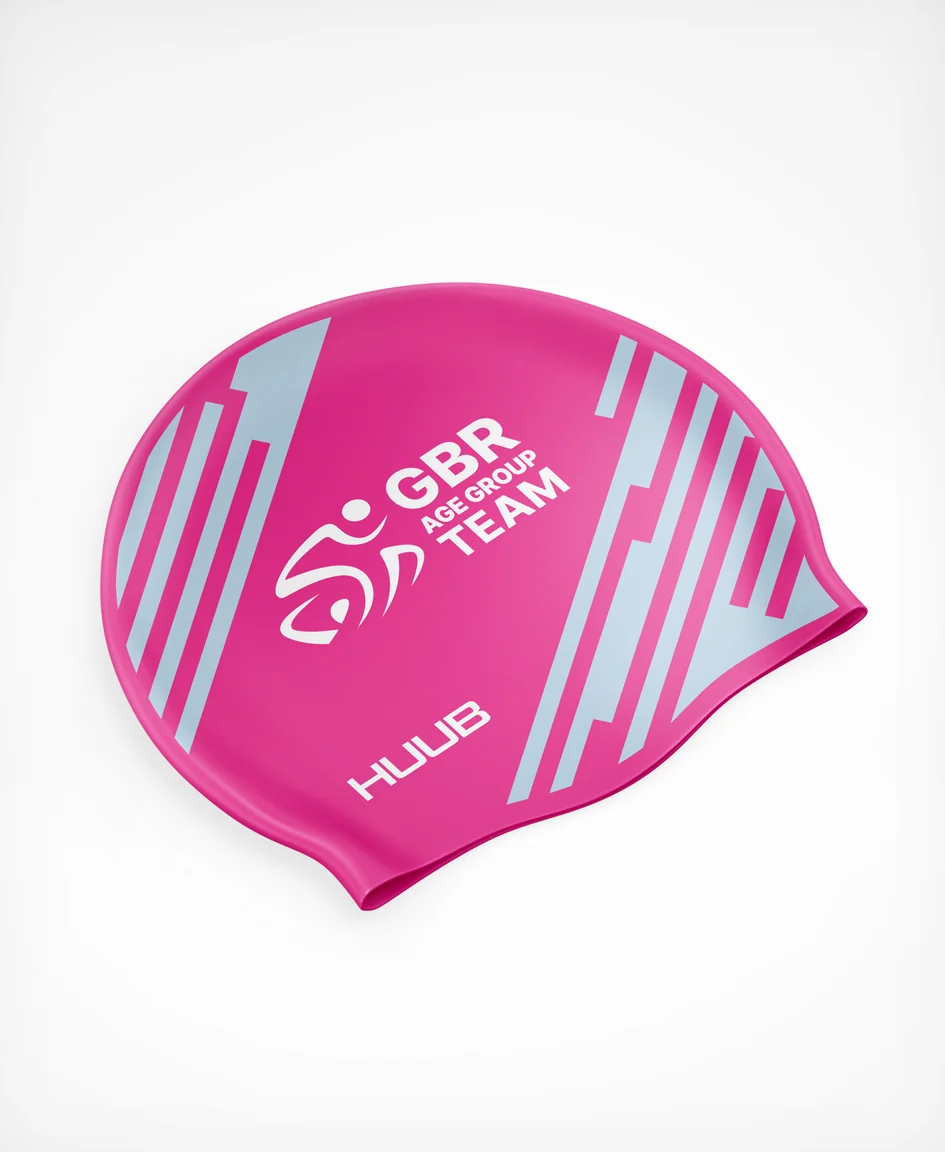 BTF Age-Group Silicone Swim Cap - Pink/Ice Blue (VIEW ONLY) - Image 2