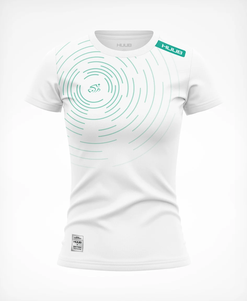 HUUB X British Triathlon Tech T-Shirt - White / Green - Image 4