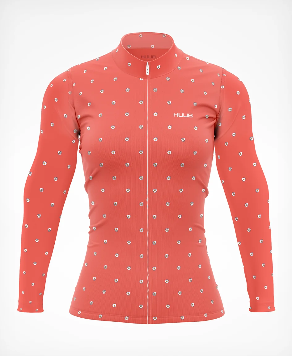 La Fleur Thermal Long Sleeve Jersey Coral Flowers - Women's