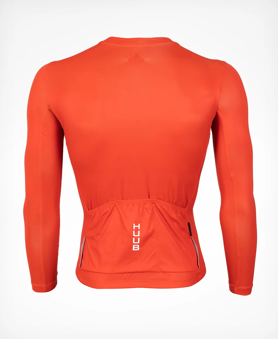 Orange Long Sleeve Cycle Jersey - Men's - Image 2
