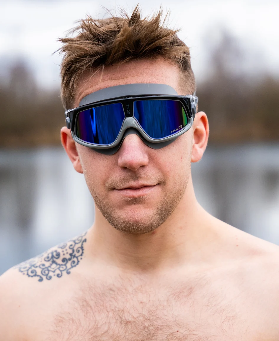 Ryft Open Water Swim Mask Grey / Matt Black - Dark Smoke Mirror - Image 4
