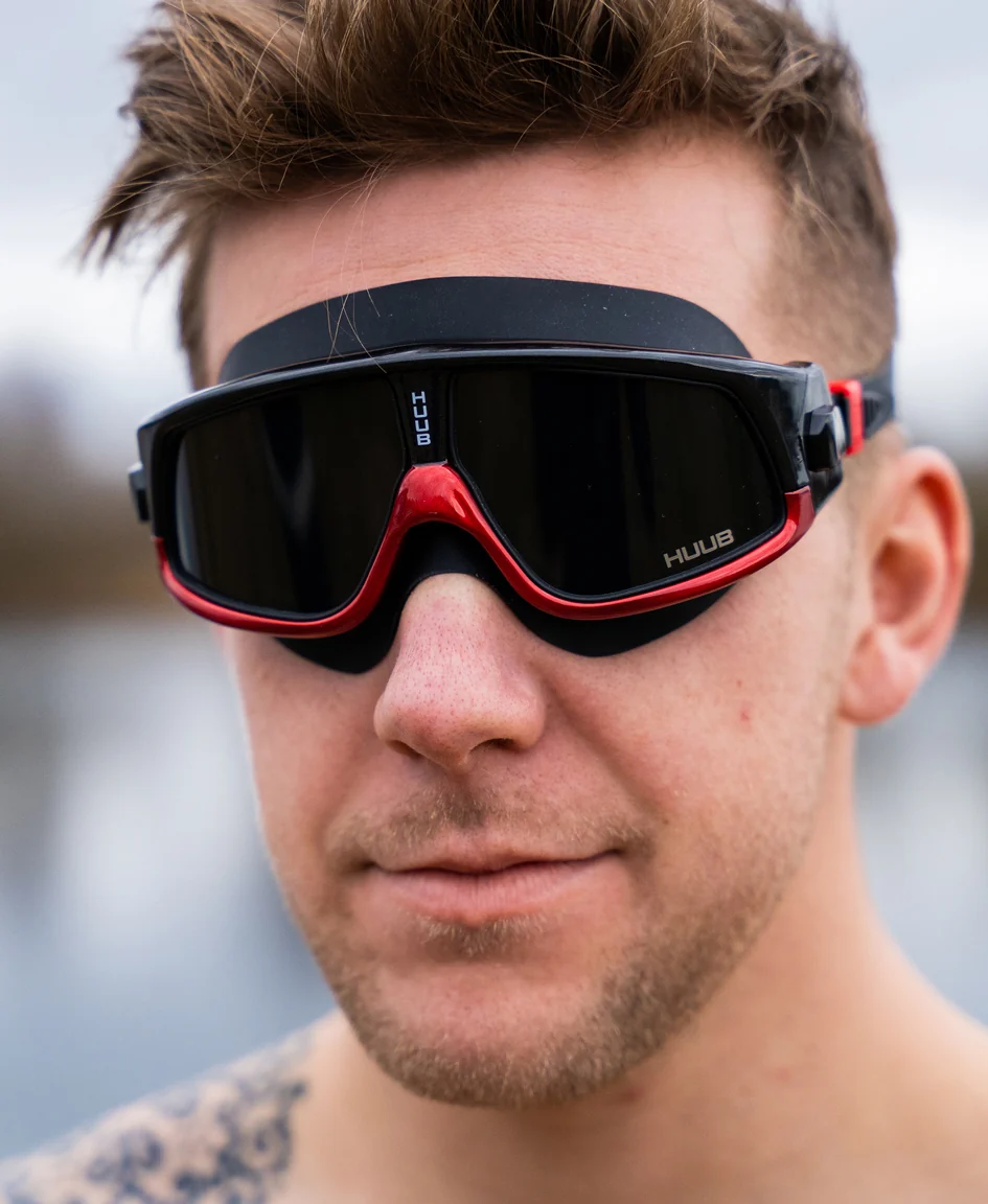 Ryft Open Water Swim Mask Black / Red - Dark Smoke Lens - Image 4