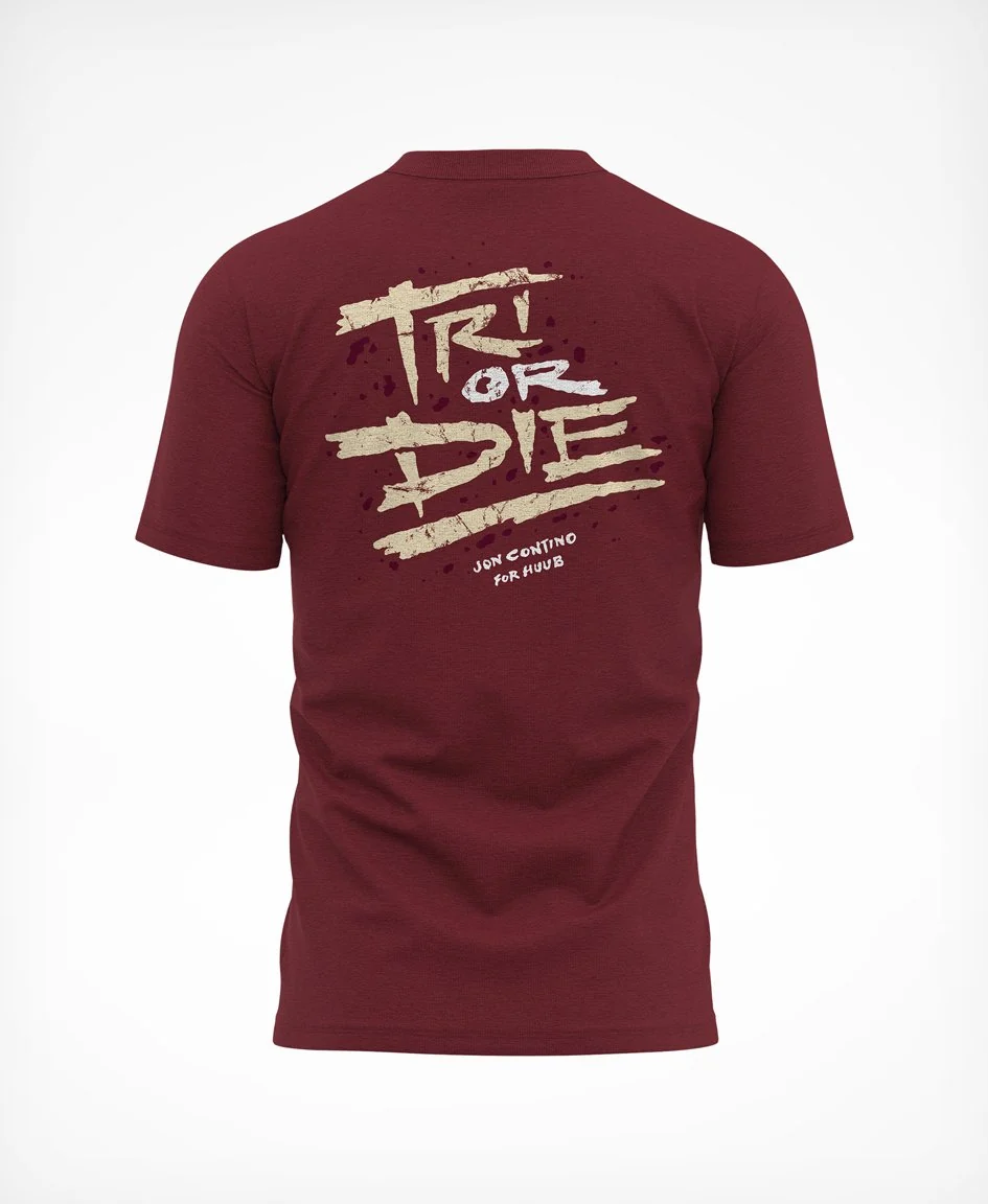 Tri Or Die T-Shirt Maroon - Image 2