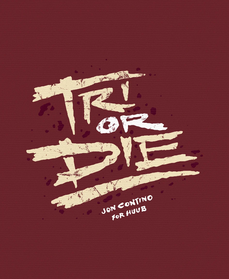 Tri Or Die T-Shirt Maroon - Image 3